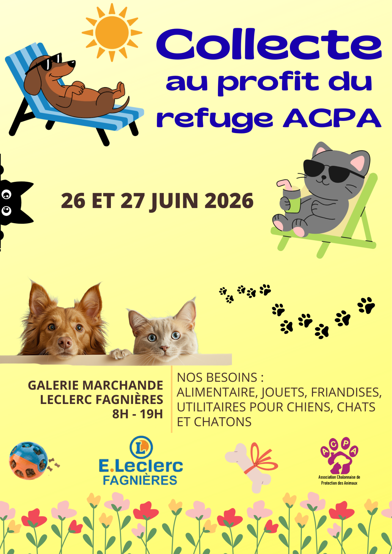 Affiche collecte leclerc fagnieres les 26 et 27 juin 2026
