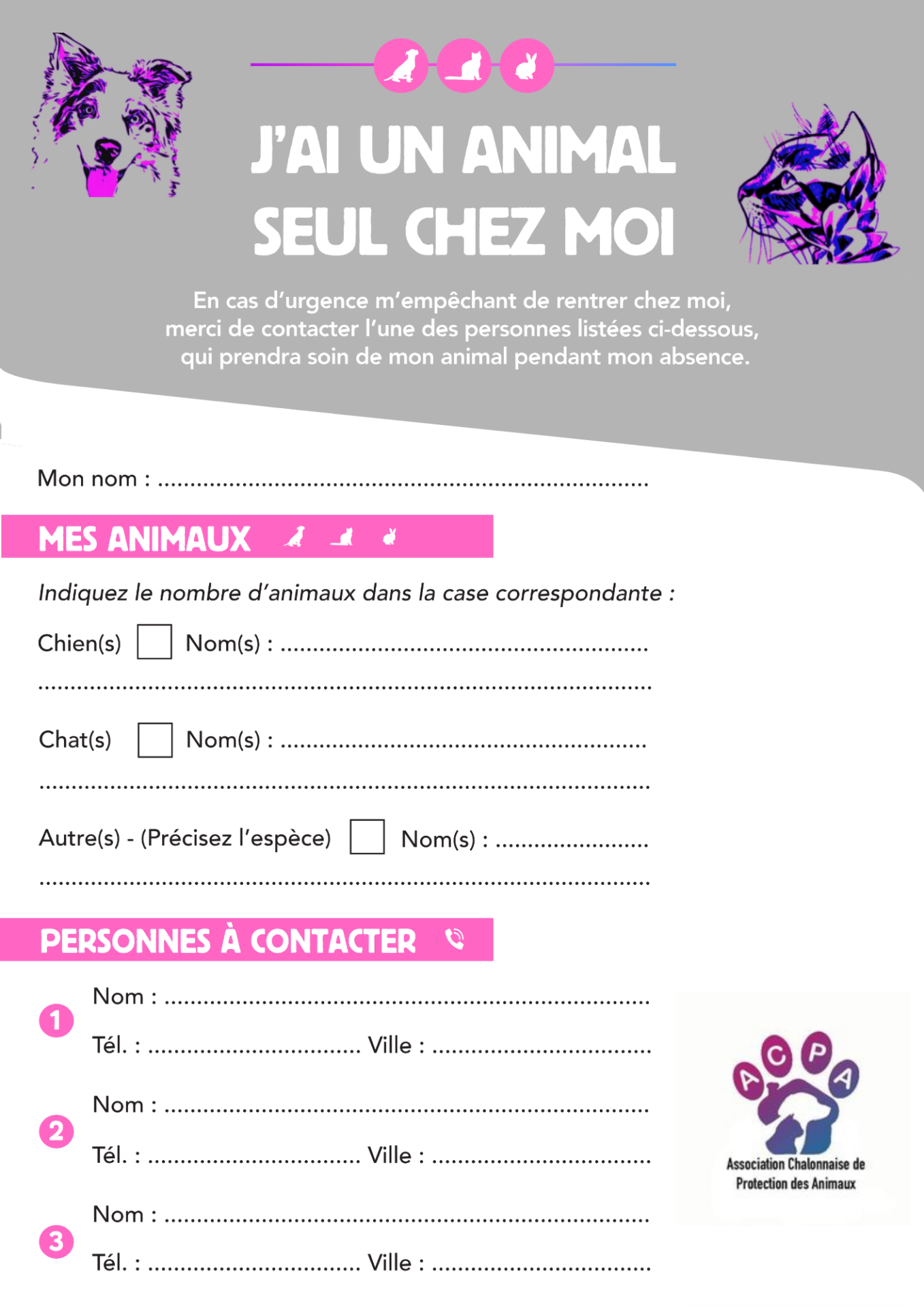 Jai un animal seul chez moi